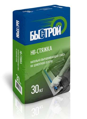 Быстрой НВ-Стяжка Грубый ровнитель, напольно-выравнивающая смесь на цементной основе, 30 кг